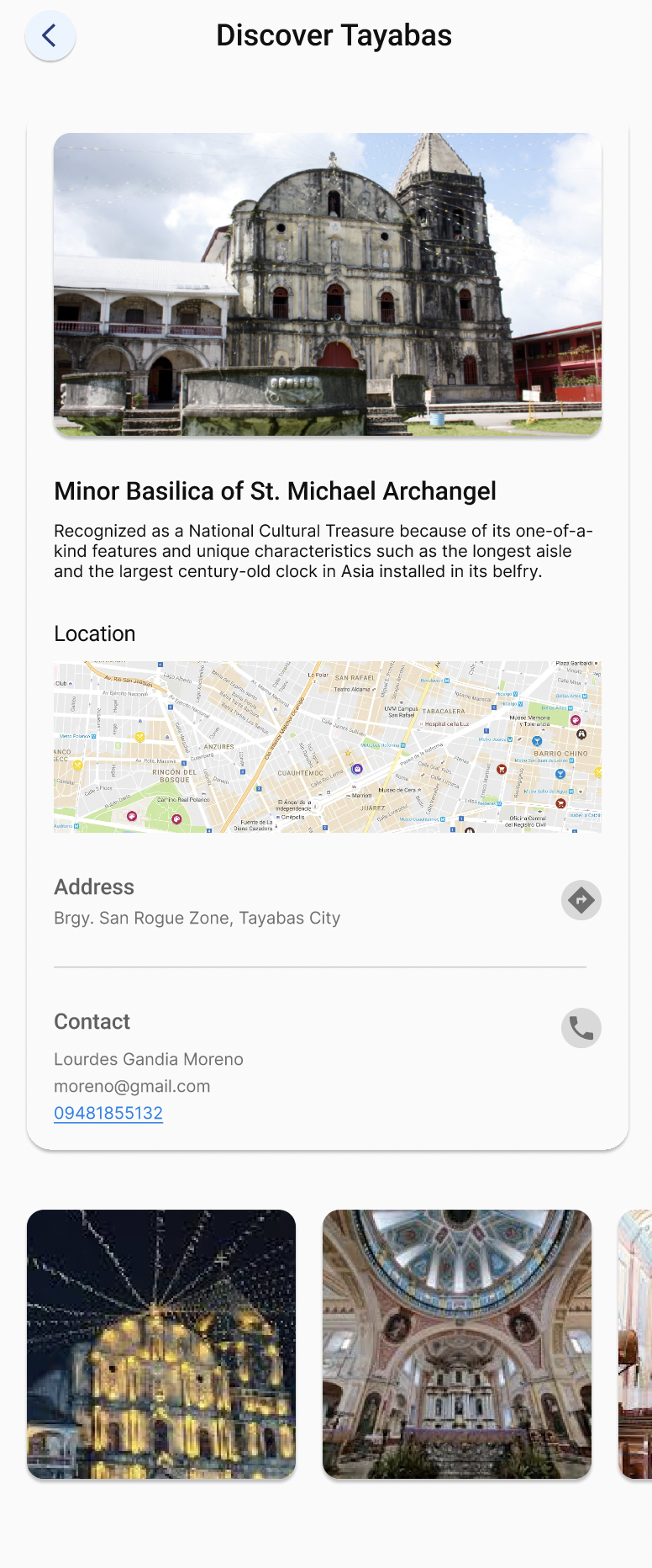 TAYABAZEN app — Minor Basilica of St. Michael Archangel tourism detail