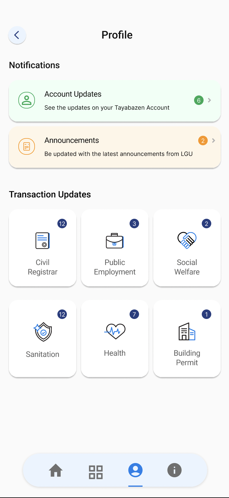 TAYABAZEN app — notifications and transaction updates